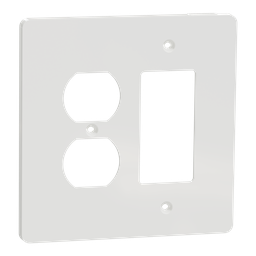SQWS802452WH – Cover frame, X Series, for duplex/decorator socket-outlet, 2 gangs, screw fixed, mid sized plus, white, matte finish