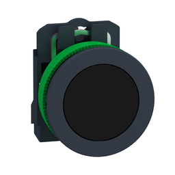 XB5FA21 – Antimicrobial Push button flush mounted, Harmony XB5, plastic, black, 30mm, spring return, unmarked, 1NO