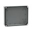 ABS industrial box, PanelSeT TBS, 241x88x291mm, int. 225x80x275mm, low transparent cover, IP66, IK07, RAL 7035