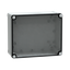 ABS industrial box, PanelSeT TBS, 241x128x291mm, int. 225x120x275mm, low transparent cover, IP66, IK07, RAL 7035