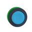 Harmony XB5, Flush mounted push button head, plastic, projecting, blue, 30mm, spring return, unmarked, dark grey bezel
