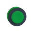 Harmony XB5, Flush mounted push button head, plastic, projecting, green, 30mm, spring return, unmarked, dark grey bezel