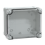 ABS industrial box, PanelSeT TBS, 164x105x192mm, int. 150x100x175mm, high transparent cover, IP66, IK07, RAL 7035