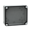 ABS industrial box, PanelSeT TBS, 164x87x192mm, int. 150x80x175mm, low transparent cover, IP66, IK07, RAL 7035