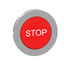 Head for non illuminated push button, Harmony XB4, flush mounted red flush caps pushbutton white marked "STOP"