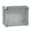 ABS industrial box, PanelSeT TBS, 194x127x241mm, int. 175x120x225mm, high transparent cover, IP66, IK07, RAL 7035