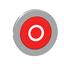 Head for non illuminated push button, Harmony XB4, flush mounted red flush caps pushbutton white marked "O"