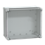 ABS industrial box, PanelSeT TBS, 291x168x341mm, int. 275x160x325mm, high transparent cover, IP66, IK07, RAL 7035