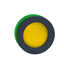 Harmony XB5, Flush mounted push button head, plastic, recessed, yellow, 30mm, spring return, unmarked, dark grey bezel