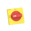 Disconnect switch, TeSys VLS, protruding rotary handle, hole mounting, 65x65mm, red handle, 5mm shaft, defeatable