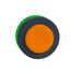 Harmony XB5, Flush mounted push button head, plastic, projecting, yellow, 30mm, spring return, unmarked, dark grey bezel