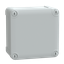 ABS industrial box, PanelSeT TBS, 116x62x116mm, int. 105x55x105mm, low plain cover, IP66, IK07, RAL 7035