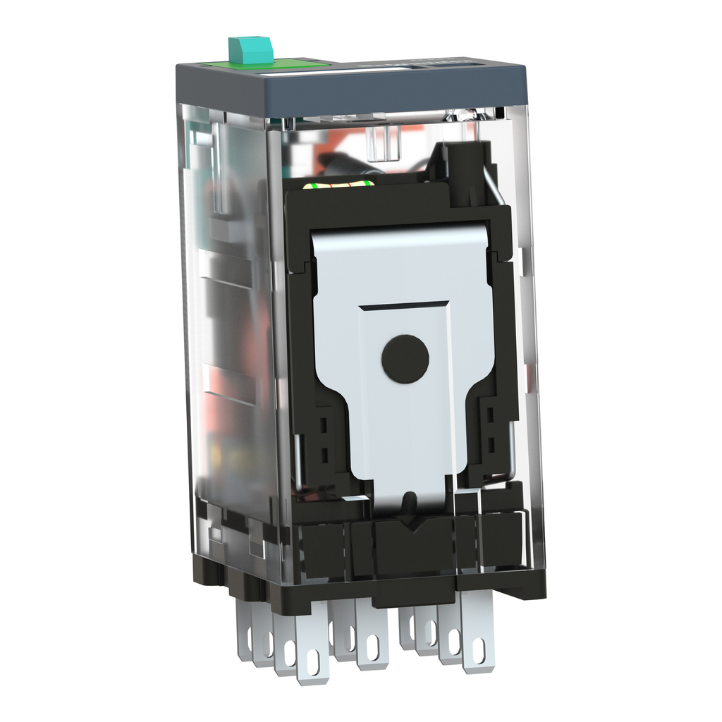 Mayer-DDS-miniature plug in relay, Harmony Electromechanical Relays, 10A, 3CO, with LED, lockable test but to n, 24V DC-2