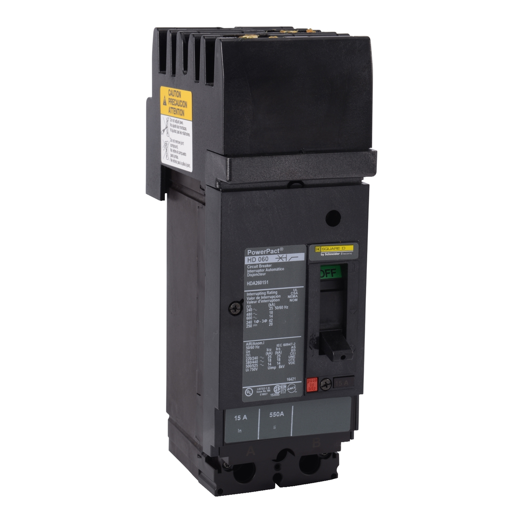 Mayer-DDS-Circuit breaker, PowerPacT H, 35A, 2 pole, 600VAC, 14kA, I-Line, thermal magnetic, 80%, AC-1