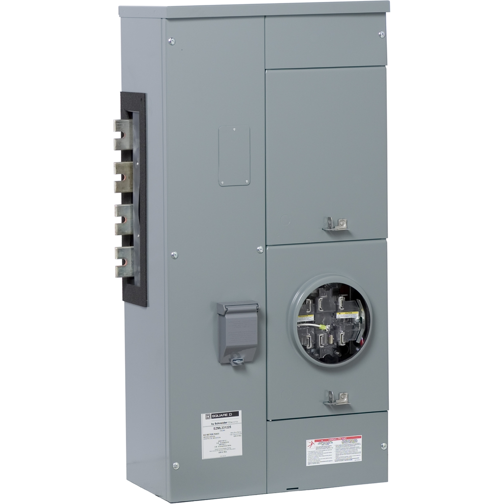 Mayer-DDS-Branch unit, EZ Meter-Pak, 225A, 1 x 7 jaw socket, 208Y/120VAC, lever bypass, ringless, 1200A Al/Cu busbar-2