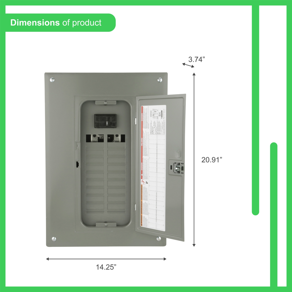 Mayer-DDS-Load center, Homeline, 1 phase, 20 spaces, 40 circuits, 100A convertible main breaker, PoN, NEMA1, value pack-3