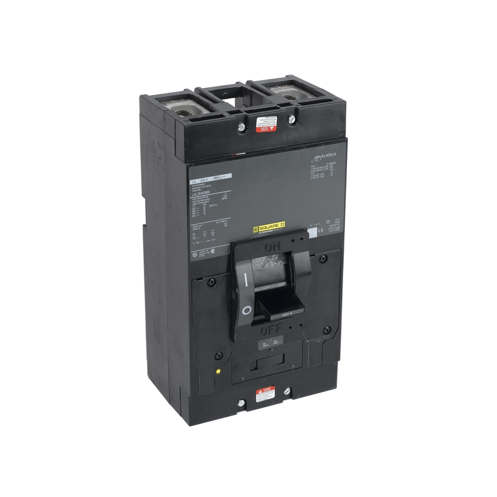 Mayer-DDS-Circuit breaker, LA, 400A, 2 pole, 600VAC, 22kA, 250VDC, 10kA, lugs, thermal magnetic, short handle-2