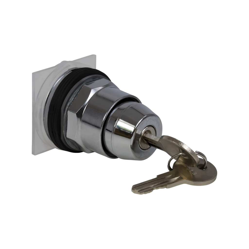 Mayer-DDS-30mm push button, Type K, 2 position key operated selector switch, key withdrawl in left only, NEMA 4, 13-1
