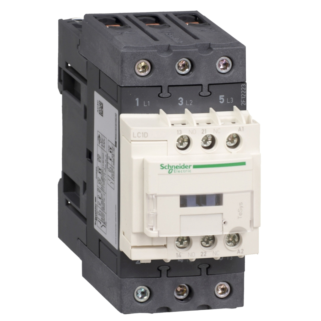 Mayer-DDS-IEC contactor, TeSys Deca, nonreversing, 65A, 40HP at 480VAC, up to 100kA SCCR, 3 phase, 3 NO, 24VAC 50/60Hz coil, open-2