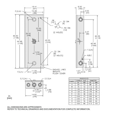 Mayer-DDS-Circuit breaker enclosure, LA, 125A to 400A, NEMA 1, 15.28in W x 44.48in H x 6.5in D-2