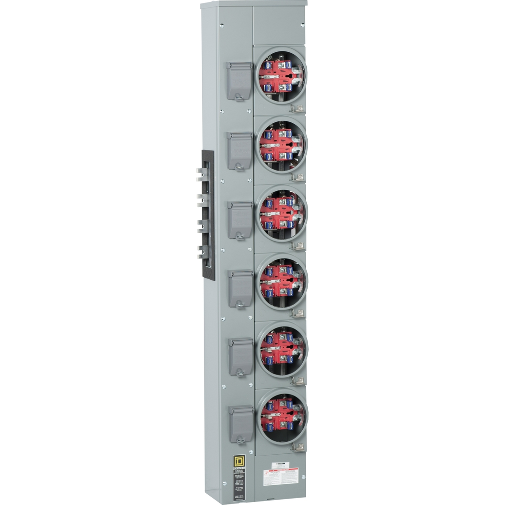 Mayer-DDS-Branch unit, EZ Meter-Pak, 125A, 6 x 5 jaw sockets, 208Y/120VAC, no bypass, ringless, 800A Al busbar-2
