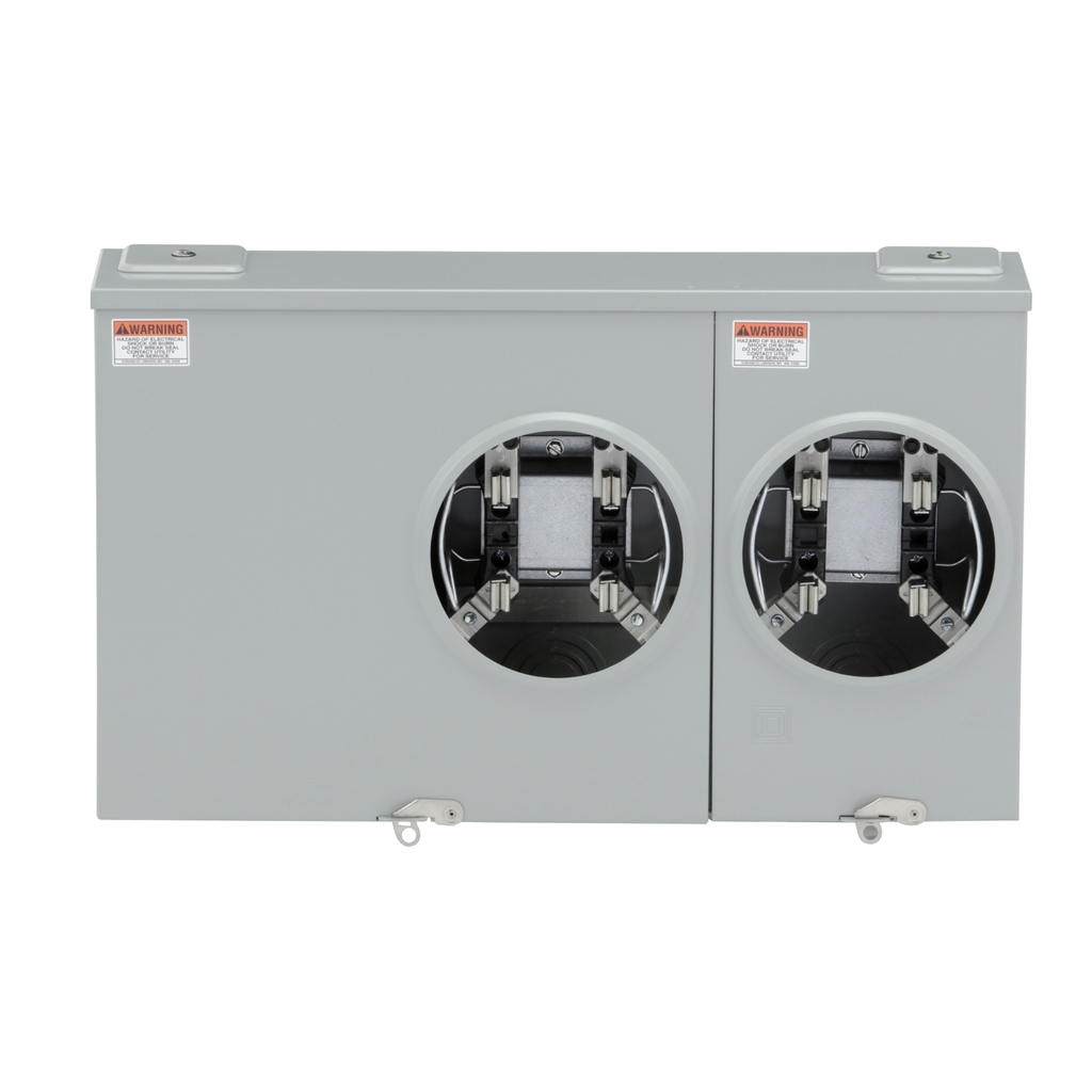 Mayer-DDS-Meter Socket, Ganged, 100 A, 600 V, 1 phase, 3 wire, 2 sockets, 4 jaws, NEMA 3R-2