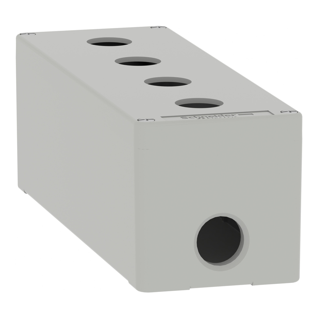 Mayer-DDS-Die cast empty control station, Harmony XAP, XB2 SL, zinc alloy, grey, 4 cut outs, 22mm 80x220x77mm-2