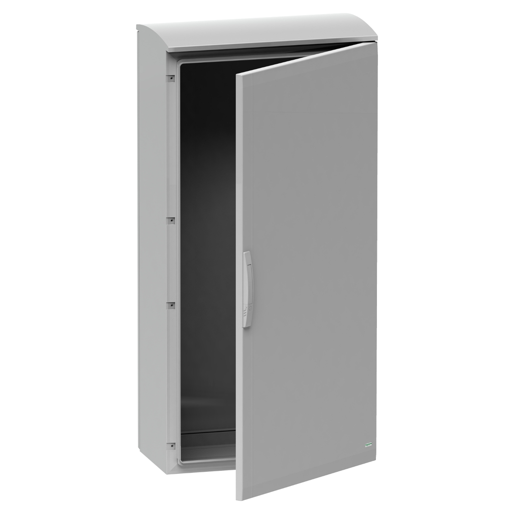 Mayer-DDS-Floor standing polyester enclosure, PanelSeT PLA, plain door, ventilated canopy, 1250x750x620mm, IP44, IK10-2