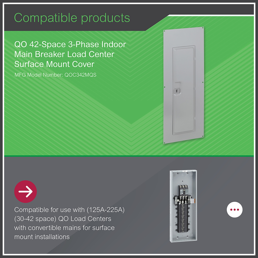 Mayer-DDS-Replacement cover, QO, for 42 space load center with QDL main breaker, surface, gray-2