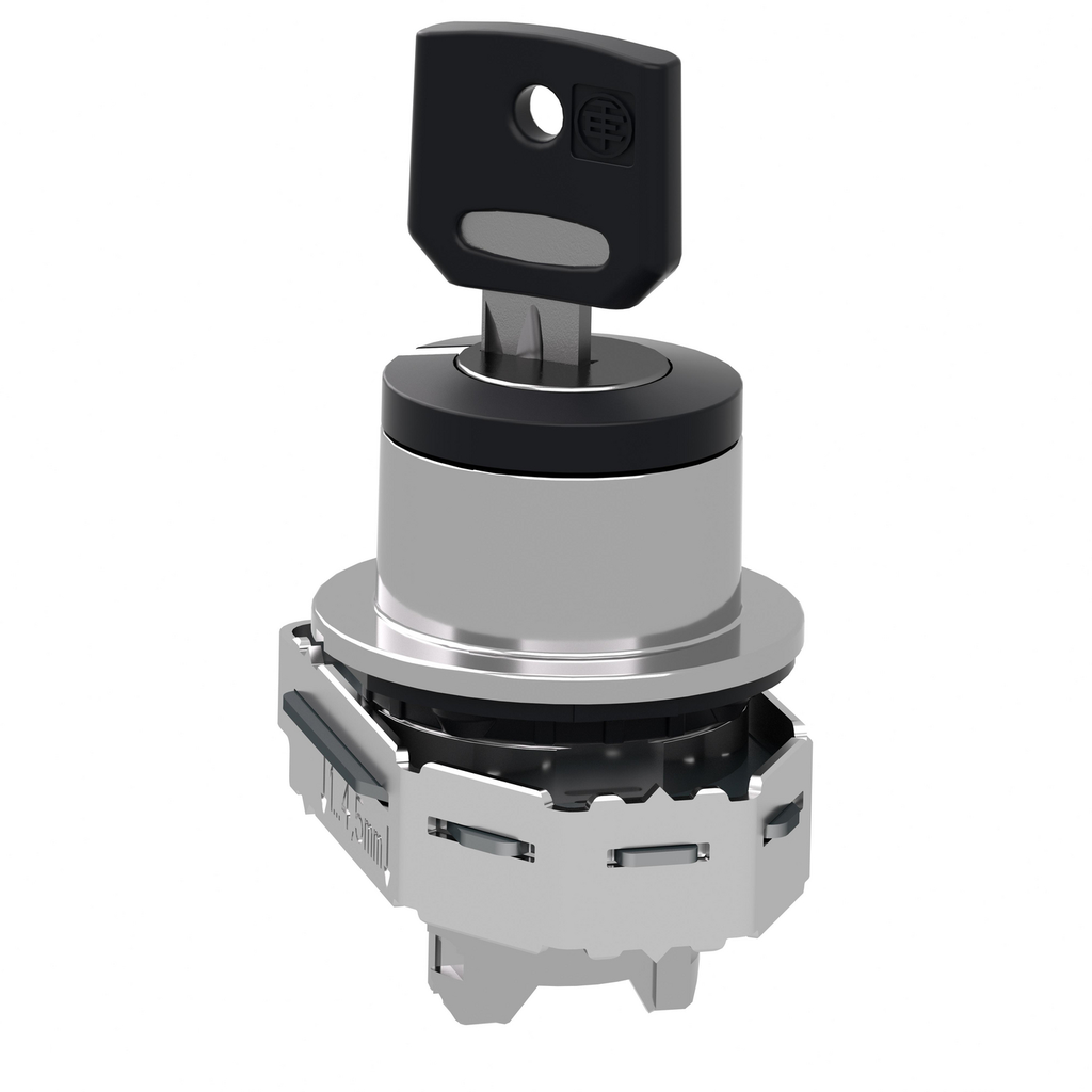 Mayer-DDS-Head for key selector switch, Harmony XB4, black key, flush, 30mm, 2 positions, left key withdrawal, key 455-2