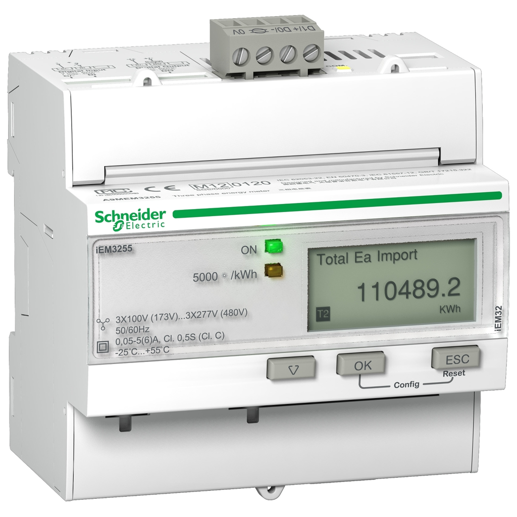 Mayer-DDS-iEM3255 energy meter - CT - Modbus - 1 digital I - 1 digital O - multi-tariff - MID-2