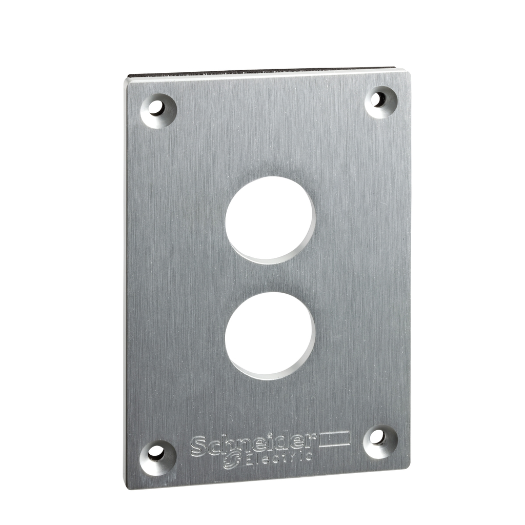 Mayer-DDS-Front plate with fixing screws, Harmony XAP, metal, 2 cut-outs, 22mm, 72 x 105 mm-1