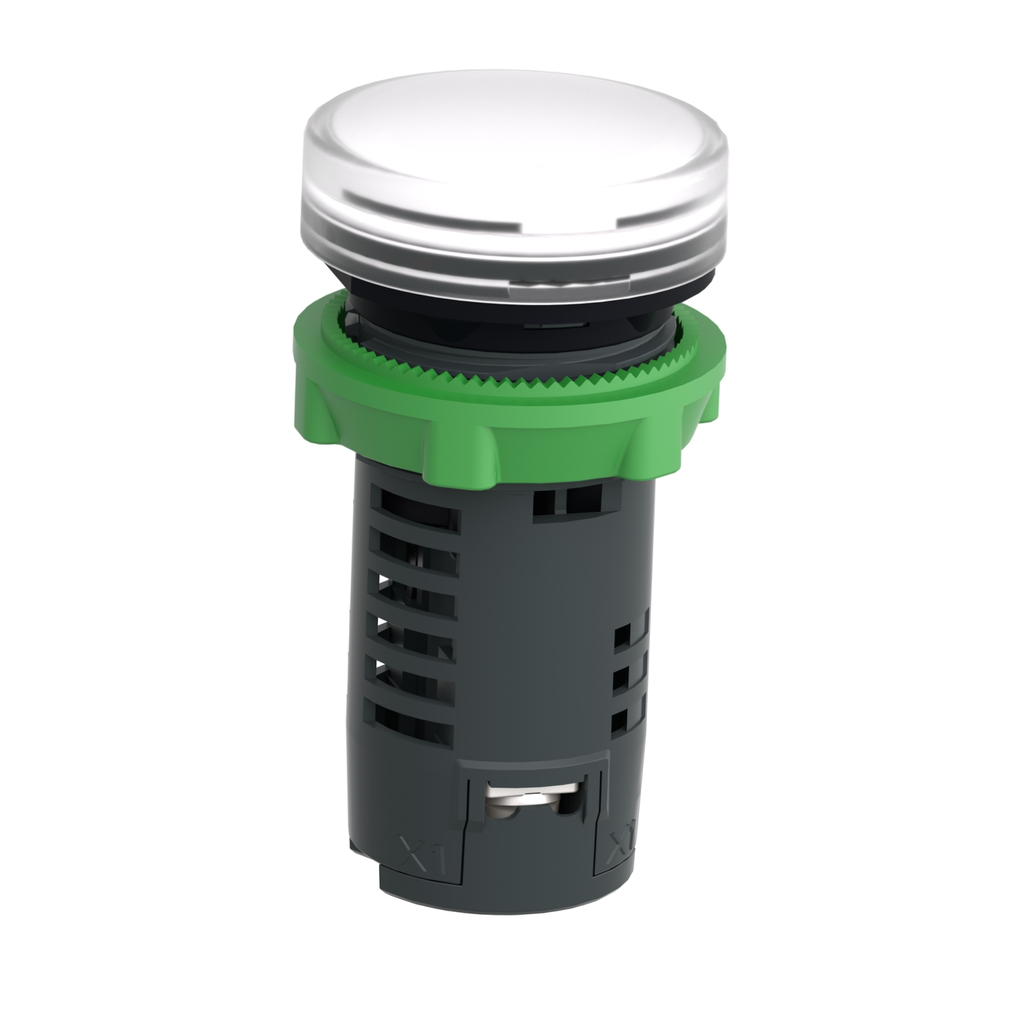 Mayer-DDS-Monolithic pilot light, Harmony XB5, grey plastic, white, 22mm, universal LED, plain lens, 24V AC DC-2