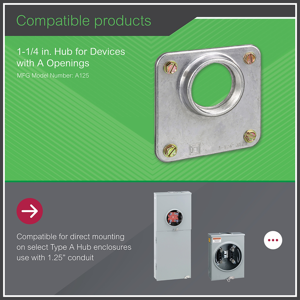 Mayer-DDS-Meter pak accessory, hub, 1.25in wire size, Series A, rainproof, 3.31in-2