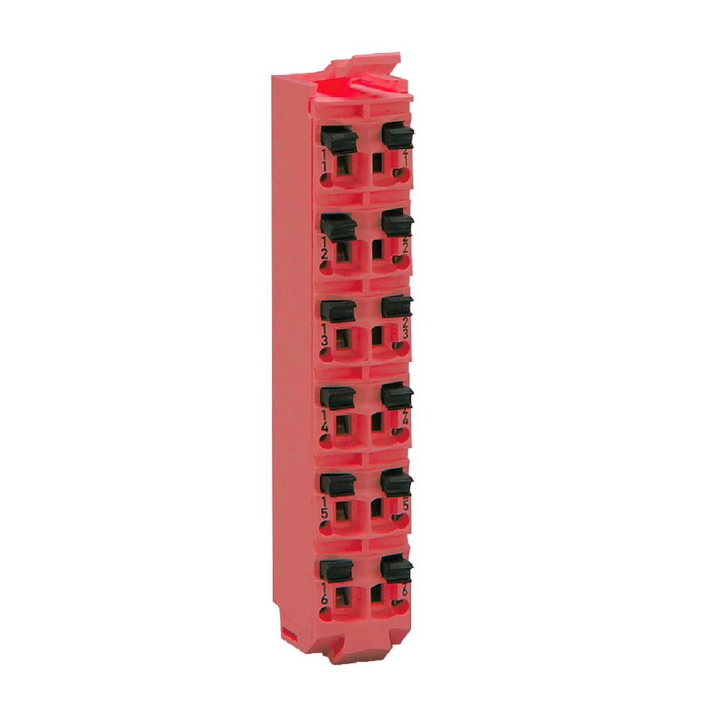 Mayer-DDS-Modicon TM5, Safety coded terminal block, 12 contacts, red, quantity 1-1
