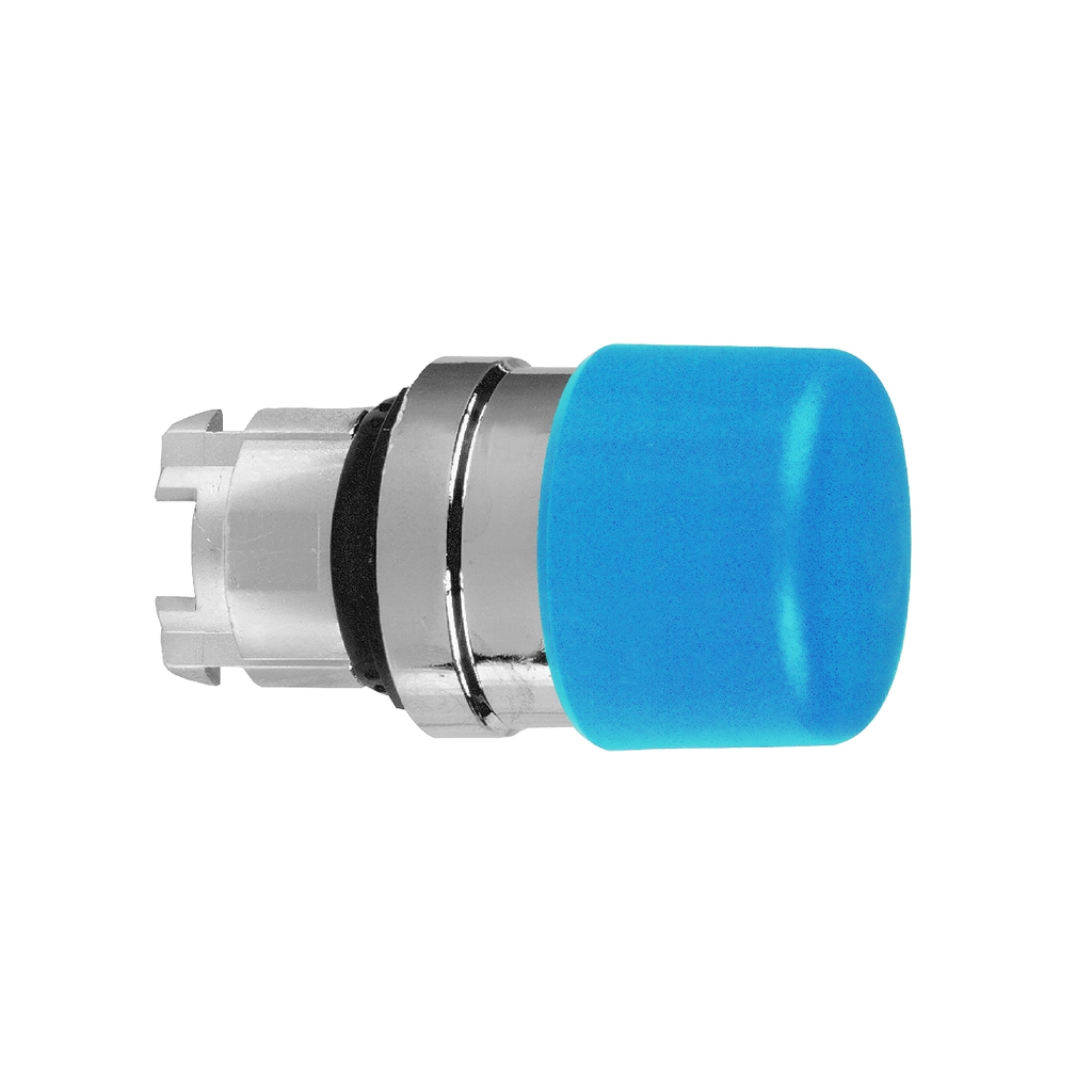Mayer-DDS-Head for non illuminated push button, Harmony XB4, blue mushroom 30mm, 22mm, spring return, unmarked-1