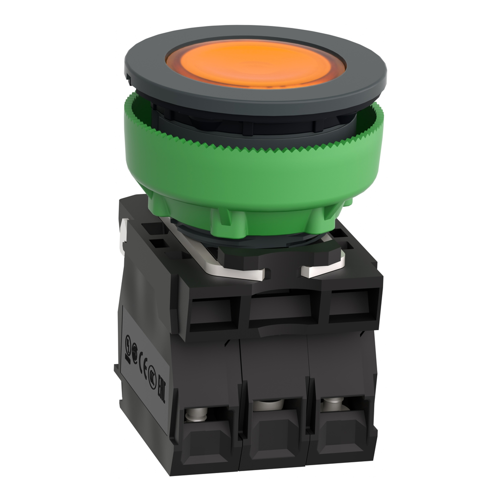 Mayer-DDS-Illuminated push button, Harmony XB5, orange, 30mm, universal LED, 1NO + 1NC, 24V AC DC-2