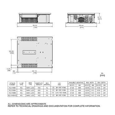 Mayer-DDS-Interior, I-Line Panelboard, HCJ, 600A, main lugs, 27in CB space, for 32in W x 48in H x 9.5in D box, Al bus-2