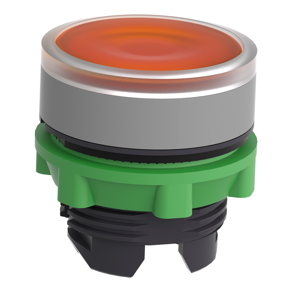 Mayer-DDS-Head for illuminated push button, Harmony XB5, grey bezel, yellow flush, 22mm, universal LED, push-push-2