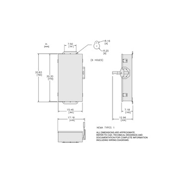Mayer-DDS-Safety switch, double throw, non fusible, 4 pole, 4 wire, 600VAC, 600VDC, 60A, Type 1-2