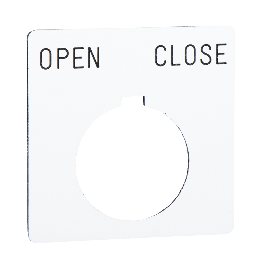 Mayer-DDS-Legend, Harmony 9001K, Harmony 9001SK, 30mm, plastic, white with black letters, 57mm square, marking OPEN-CLOSE-1