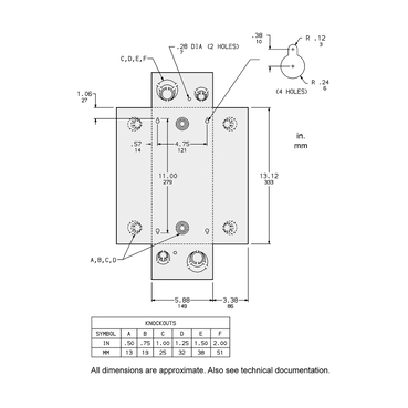 Mayer-DDS-Circuit breaker enclosure, QO, 3 phase, 3 spaces, 100A, NEMA1, surface cover, UL-2