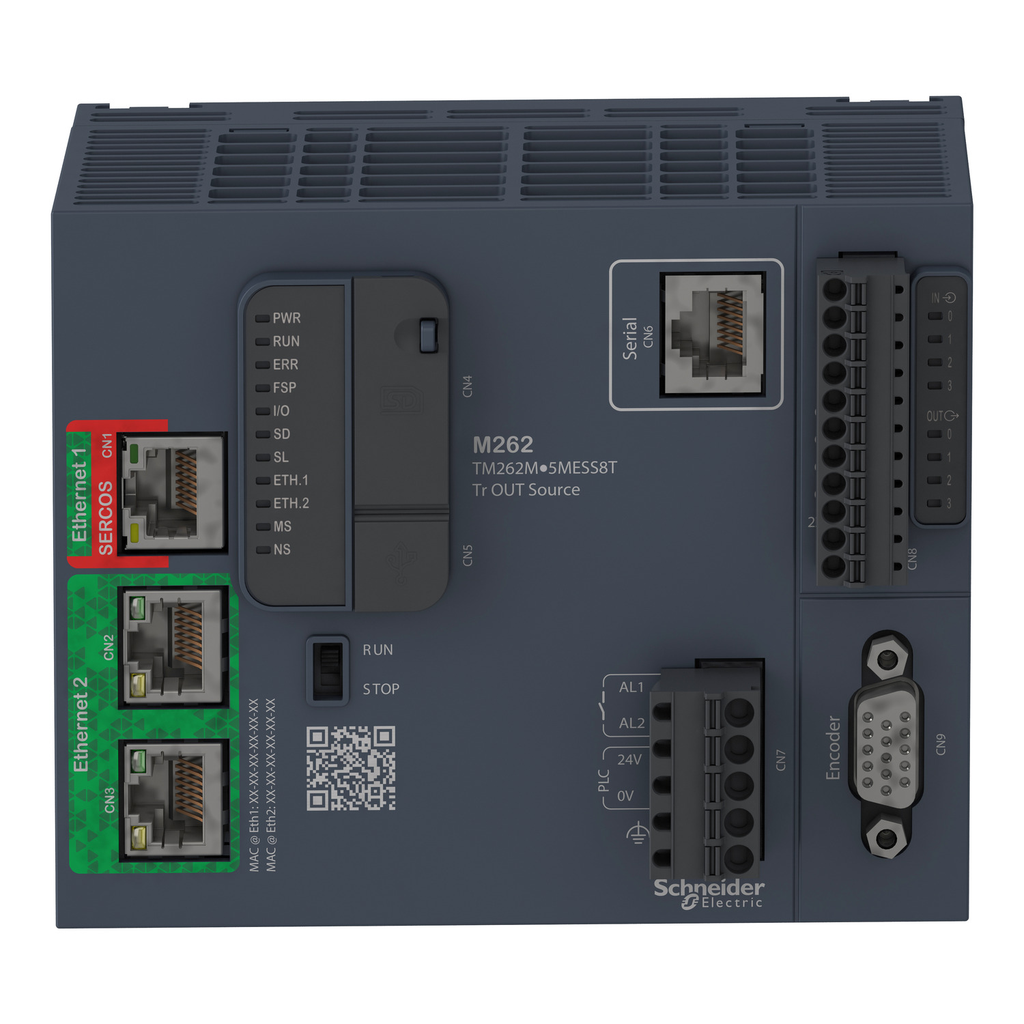 Mayer-DDS-motion controller, Modicon M262, 3ns per instruction, 24 axes, Ethernet, Sercos-2