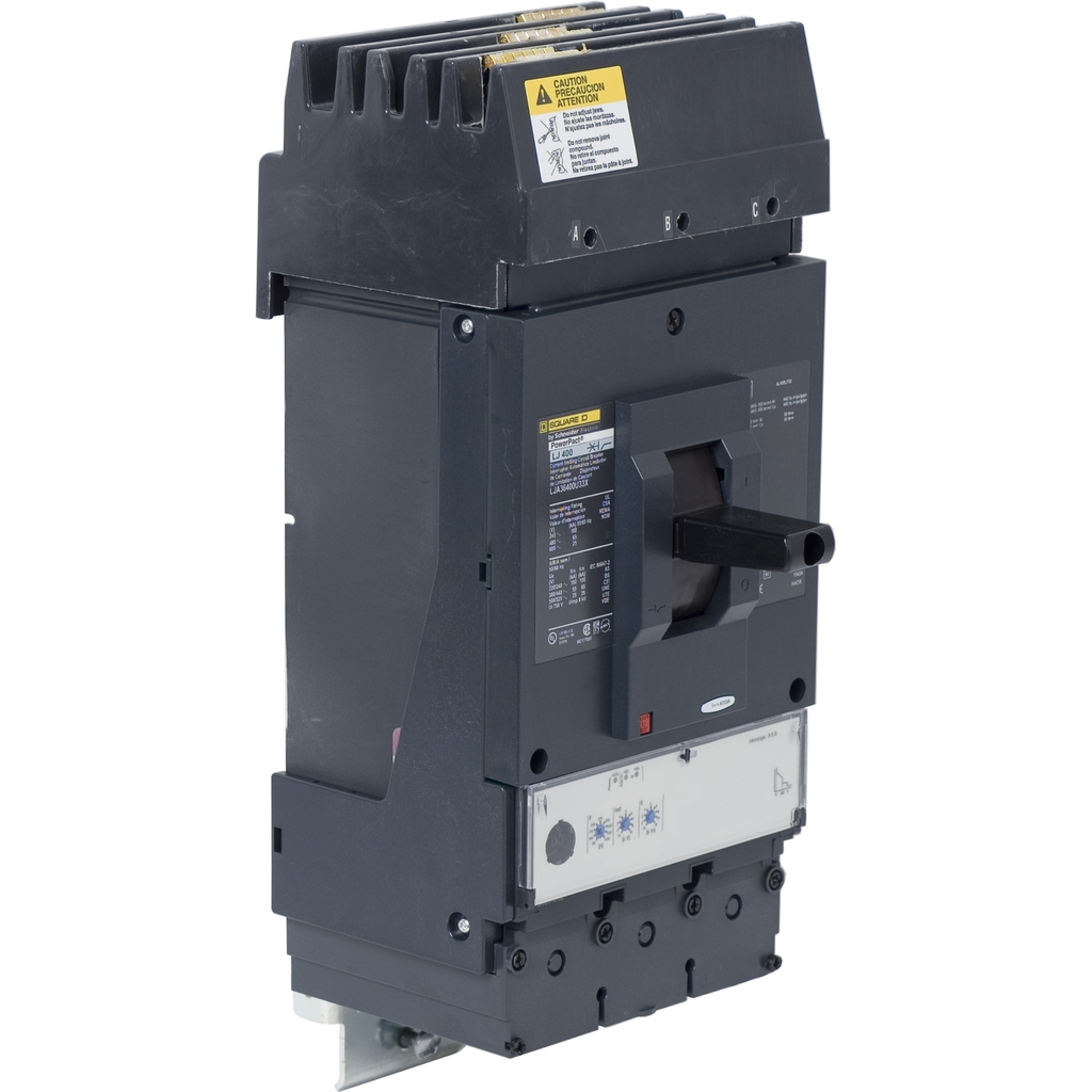 Mayer-DDS-Circuit breaker, PowerPacT L, 400A, 3 pole, 600VAC, 25kA, I-Line, MicroLogic 3.3S, 80%, ABC-2