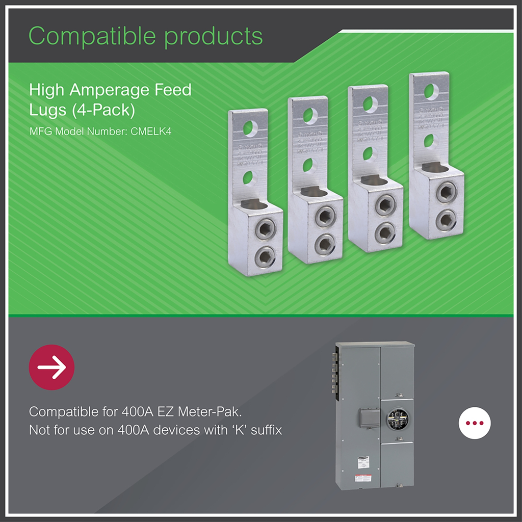 Mayer-DDS-Meter accessory, EZ Meter-Pak, lug kit, 400A, mechanical-2