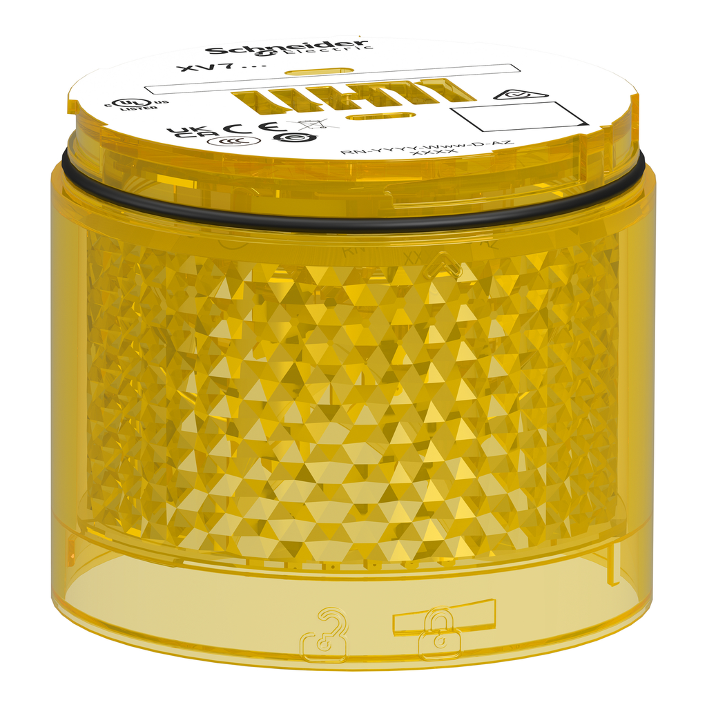 Mayer-DDS-Light Module, Harmony XVB7 Modular Tower Light, Yellow, Ø70mm, Flashing, Colored Lens-1