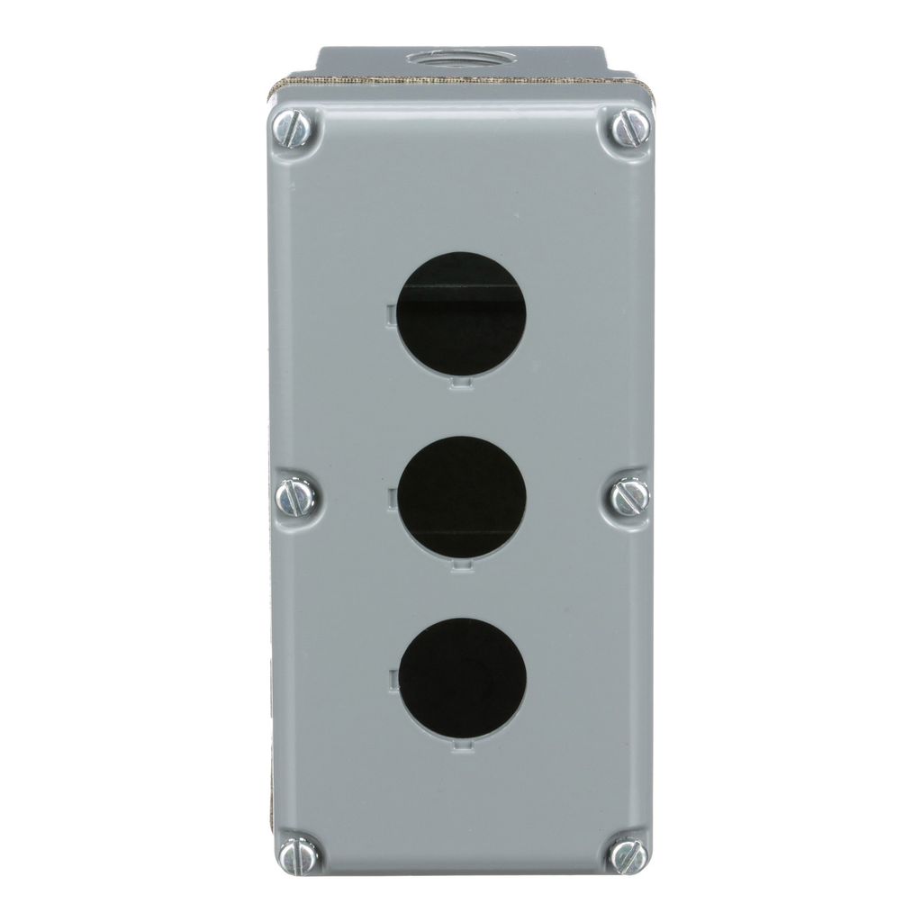 Mayer-DDS-30mm Push Button, Types K or SK, empty push button enclosure, cast aluminium, three 30 mm holes, NEMA 4 and 13-2