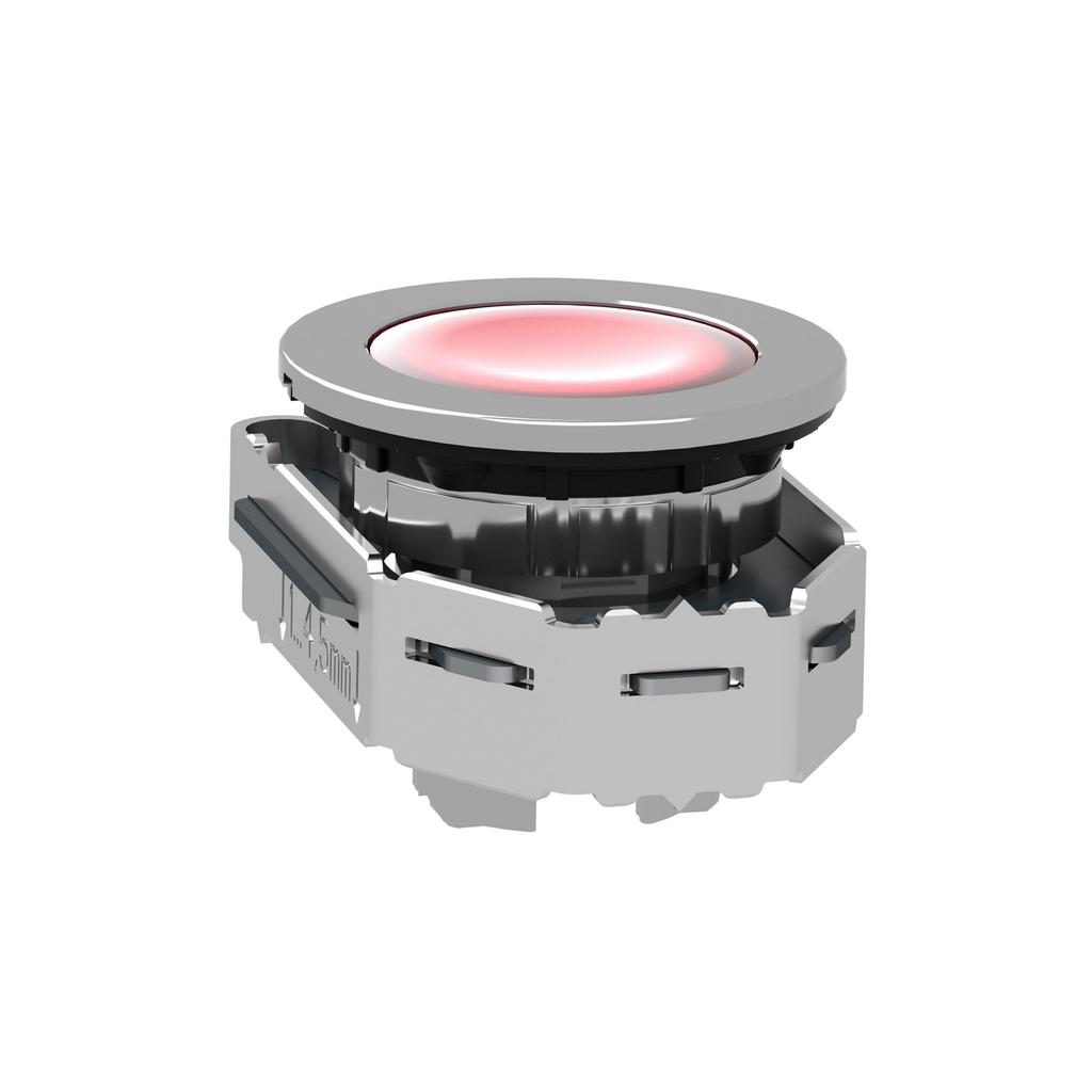 Mayer-DDS-Head for pilot light, Harmony XB4, flush mounted, red, 30mm, with plain lens, universal LED-2