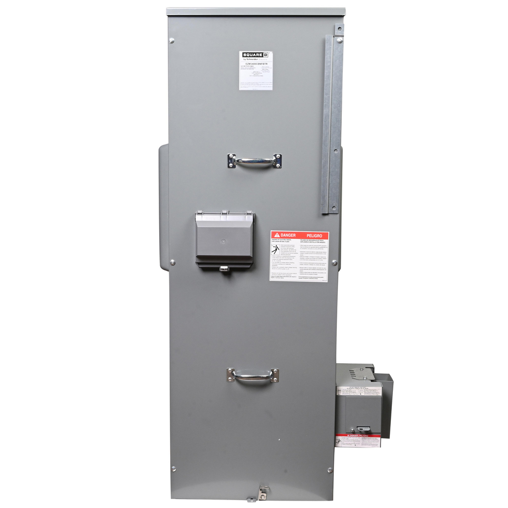 Mayer-DDS-Main circuit breaker busway tap right, EZ Meter-Pak, 400A, 240VAC max, 3ph/4W, 400A bus, 65kA, neut front, Type 1-2