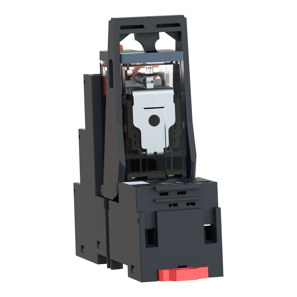 Mayer-DDS-miniature, Harmony Electromechanical Relays, 6A, 4CO, with LED, with lockable test button, separate terminals socket, 24V AC-2